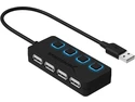 Sabrent 4-Port USB 2.0 Hub with Individual LED lit Power Switches (HB-UMLS)