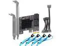 GLOTRENDS SA3034A 4 Ports PCIe SATA 3.0 Expansion Card, Including SATA Cables and 1:5 SATA Splitter Power Cable, Support OS Booting, Compatible with Windows,Linux,Mac OS,NAS