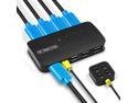 4 Ports HDMI KVM Switch, HDMI USB Selector for 4 Computers Share Keyboard Mouse Printer and One HD 4K@30Hz Monitor, Including 4 KVM Cables