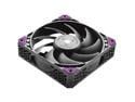 Super Flower MEGACOOL 140mm fan, 12-pole motor, PWM, Black/Grey, Computer Case Fan, Anti-Vibration Mounting Pads, SF-PF141-BK, 30mm depth