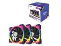Super Flower NEON ARGB 140mm fan, Triple-Pack, Purple Anti-Vibration Mounting Pads, Computer Case Fan, Remote Control, SF-ARGB141-BK_3P