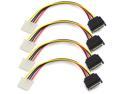 4pcs SATA 15Pin Male to IDE Molex 4Pin Female HDD Extension Power Adapter Cable for Serial ATA Hard Drives and CD ROM Drives 20cm