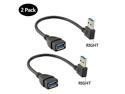 SuperSpeed USB 30 Male to Female Extension Data Cable Right Angle 2PCS by 20CM8IN