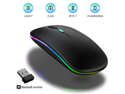 LED Bluetooth Wireless Mouse,Bluetooth Mouse for MacBook Pro,Bluetooth Mice for MacBook Air,Rechargeable Wireless Mouse for MacBook, Laptop, Mac,ipad,ipad Pro (Black)