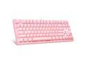 PC Mechanical Gaming Keyboard--Pink LED Backlight-Compact Mechanical Keyboard 87 Keys, Metal Mechanical Keyboard, USB with Blue Cable Switch Keyboards