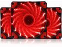 Vicabo Kit 3 Packs 120mm PC Cooling Computer Silent 15 LEDs Case Fans Heatsink Cooler Cooling w/ Anti-Vibration Rubber, 120mm Fan, 12VDC, Molex 4pin, Red LED Lights (3pcs)