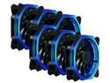 Vicabo MF12025 120mm Quiet Blue LED PC Cooling Case Fan for Computer Case Cooler Cooling, Absorbing Silicone Pads, 3/4 pin, 6 Packs
