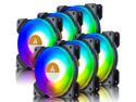 Vicabo 6 Pack RGB LED Case Fans PC Cooling 120mm Quiet Edition High Airflow Adjustable Colorful PC Case CPU Computer Cooling with Coolers, Radiators System Components (6pcs)