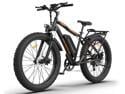 AOSTIRMOTOR Electric Mountain Bike S07-B with 750W , 26" Fat Tire, 48V 13AH Removable Lithium Battery, Max Speed 28MPH, Shimano 7-Speed, Front Fork Suspension