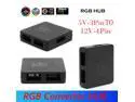 5V 3 Pin to 12V 4 Pin RGB Converter HUB 5V RGB to 12V RGB Motherboard Lighting Adapter with Power Cable for PC Computer