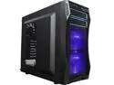 ATX Mid Tower Gaming Computer Case Gaming Case with Blue LED for Desktop PC and 3 Case Fans PreInstalled Front IO Access Ports CHALLENGER S