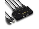 4096x2160@60Hz 4:4:4 Ultra HD 2 Port HDMI KVM Switch with Cables Support HDMI 2.0, HDCP 2.2, HDR 10, EDID for Linux, Windows, Mac, Unix