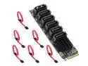 Namvo M.2 naar zes-poorts SATA-adapterkaart M2 M-EKY PCIE3.0 naar SATA6-poorts uitbreidingskaart M.2 NV ME-poort