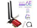 DERAPID PCIe WiFi 6E Card, AX210 Network Card Adapter for PC Gaming, Bluetooth 5.3, Tri-Band (802.11ax) 5400Mbps 6GHz Wireless LAN Cards with MU-MIMO, OFDMA, Support Windows 10/11 (64-bit)