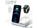 DONWELL For iPhone X/XR/XS/XS Max,iPhone 12 Pro Max Airpods 2,3 in 1 Charger 15W Wireless Charging Dock ,For iPhone 12 Pro Max/12 mini/11 Pro Max,Apple Watch Serise 6/5/4/3/2/1 With Power Adapter/plug