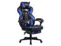 Zeanus Gaming Chair with Massage, Computer Gaming Chair for Adults, Ergonomic Gaming Chair with Footrest, Big and Tall Gaming Chair, Reclining Desk Gaming Chair, High Back Racing Chair (Blue)