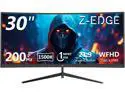 Z-EDGE UG30 30" Ultrawide 21:9 UWFHD 2560x1080 200Hz 1ms Curved Gaming Monitor, FreeSync Compatible, 2 x HDMI + 2 x DP, PIP & PBP Mode, Wall Mountable