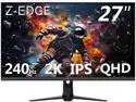 Z-EDGE 27" 2K QHD 2560x1440 240Hz 1ms IPS Gaming Monitor, 400cd/m², HDMI x2, DisplayPort x2 Z-EDGE 27" 2K QHD 2560x1440 240Hz 1ms IPS Gaming Monitor, 400cd/m², HDMI x2, DisplayPort x2