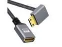 Cavo Prolunga Mini HDMI 1.4 Angolato 90° – Maschio A Femmina, 4K, Per Fotocamere, Laptop E DV, Nylon Intrecciato