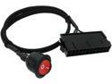 24 Pin ATX Red LED Power On/Off Switch Jumper Bridge Adapter Braided Cable 21.5-inch(55cm)
