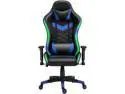 Gaming Chair, Ergonomic RGB Racing Style Computer Video Gaming Chair with LED Lights Swiveling Task Office Desk Chair with Headrest Lumbar Support, Blue