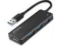 USB Hub 3.0, RSHTECH 4 Port USB 3.0 Ultra Slim Aluminum Data Hub USB Port Expander Portable USB Splitter (Black)