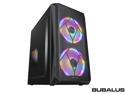 Bubalus Cyclone M-ATX Computer Case, Large-Area Cast Iron Front Panel, Lightweight and Practical Body, With 2 120mm Rainbow Fans,Desktop Case,Gaming Case