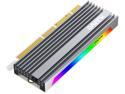 MAIWO KT058 M.2 NVME SSD Adapter Expansion Card, NVMe to PCIe X4 X8 X16 Converter Card with Aluminum Heat Sink, LED Indicator,Support PCIe3.0/PCIe4.0/PCIe5.0
