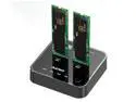 MAIWO Dual Bay M.2 SATA Docking Station Duplicator Offline Cloner, USB3.1 Type C to M.2 SATA Hard Drive Enclosure for B + M Key, Transfer Speed Up to 6Gbps Storage up to 2x2TB