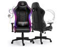 Gaming Chair with Upgrade Bluetooth Video RGB LED Lights, Ergonomic PU Leather High Back Computer Chair, Recliner Swivel Music Game Chair with Headrest & Lumbar Support & Adjustable Armrest