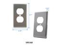 Duplex Receptacle Metal Wall Plate, Corrosion Resistant, Size 1-Gang 4.70" x 2.76", #430 Stainless Steel, UL Listed, Silver, 5 Pack