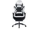 KILLABEE Big and Tall 400lb Massage Memory Foam Gaming Chair, Metal Base, Adjustable Back and Retractable Footrest Ergonomic Leather Racing Computer Desk Office Chair, Christmas Limited White