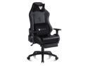FANTASYLAB Memory Foam Gaming Chair Office Chair 300lbs with Velvet Lumbar Support,Racing Style PU Leather High Back Adjustable Swivel Task Chair with Footrest(BLACK)