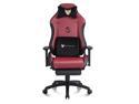 FANTASYLAB Memory Foam Gaming Chair Office Chair 300lbs with Velvet Lumbar Support,Racing Style PU Leather High Back Adjustable Swivel Task Chair with Footrest(Red)