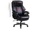 Big and Tall 500lb Executive Office Chair with Quiet Rubber Wheels,High Back Leather Executive Office Chair with Lumbar Support, Thick Padding and Ergonomic Design