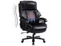 Big and Tall 500lb Executive Office Chair with Quiet Rubber Wheels,High Back Leather Executive Office Chair with Lumbar Support, Thick Padding and Ergonomic Design