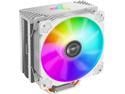 JONSBO CR1000 WHITE CPU Cooler ,White Air Cooler series H:158mm, 4 Copper Heat-pipes Insert Aluminum Fin for AM4 /AM5/Intel  LGA1700/1200/115X, 120mm PWM  Colorful Fan  Detachable Blade, Lighting Top