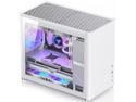 JONSBO D30 WHITE Mini Micro ATX Tower Computer Case, Aluminum/Steel/Tempered Glass-1 Side, Simple High Compatibility MATX Case, Support 240 Water & 168mm Air Cooling, 355mm GPU ,Interchangeable Side