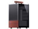 JONSBO T6 Black ITX PC Case, Mini Tower Aluminum Chassis, with Multifunctional Handle,  Solid Wood Veneer SFF PC Case , MB:DTX/ITX, PC Case,Black