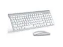 TopMate Wireless Keyboard and Mouse Ultra Slim Combo, 2.4G Silent Compact USB 2400DPI Mouse and Scissor Switch Keyboard Set with Cover, 2 AA and 2 AAA Batteries, for PC/Laptop/Windows/Mac-Silver White