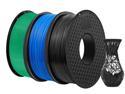 3 Packs of 1.75 mm Consumables for PLA 3D Printers for 3D Printers, Dimensional Accuracy +/- 0.03 mm, 1KG Spool(2.2lbs) x3, (Black + blue + green-3 pieces)