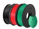 3 Packs of 1.75 mm Consumables for PLA 3D Printers for 3D Printers, Dimensional Accuracy +/- 0.03 mm, 1KG Spool(2.2lbs) x3, (Green+red+black-3 pieces)