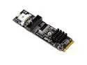 Weastlinks M.2 M Key NVME PCIe to USB 3.1 Front Panel Expansion Board Card 10Gb TYPE-E + 5Gb 20 Pins 2 Port USB3.0 Adapter Hub Riser for PC