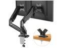 HUANUO Dual Monitor Stand - Fully Adjustable Monitor Desk Mount Gas Spring LCD Monitor Arm Mount for 13" to 27" Flat Curved Computer Screens - Each Arm Holds Up to 17.6lbs