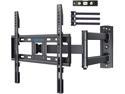 Full Motion TV Wall Mount Single Articulating Arms Height Adjustable Bracket Swivel Extension Tilt for Most 23-55 Inch LED, LCD, OLED Flat Curved TVs, Max VESA 400x400mm up to 88lbs