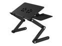 Adjustable Laptop Stand for up to 17 inch Laptops, Portable Laptop Table Stand with 2 CPU Cooling Fans, Detachable Mouse Pad