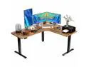 L Shaped Standing Desk Adjustable Height with 4-in 1 Electrical Outlet, Electric Standing Desk, Stand up Desk for Home Office Sturdy Writing Workstation