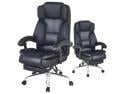 Reclining Office Chair - High Back Executive Computer Desk Chair with Lumbar Support, Angle Recline Locking System and Footrest, Thick Padding for Comfort