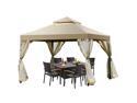 Outdoor 2-Tier 10 Feet x 10 Feet Screw-free Structure Shelter Gazebo Canopy
