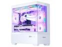 Hoengager Ocean Park Gaming PC Desktop-AMD Ryzen 7 5700X 3.4 GHz 8-Core, 32GB DDR4 RAM,1TB PCI-E +1 TB 2.5'' SSD, RTX 4060 8G, 360 Liquid-Cooled,RGB Fans, WIFI &Bluetooth ,Win 11 Pro 64bit -White